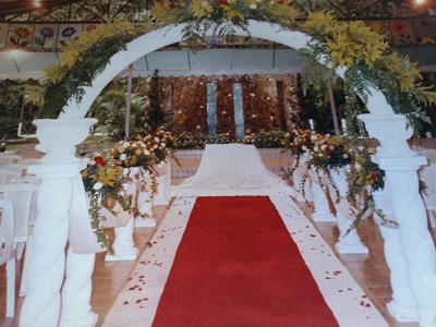 Capela decorada para cerimonia 
